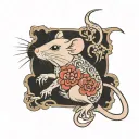 Japanese Rat tattoo design idea