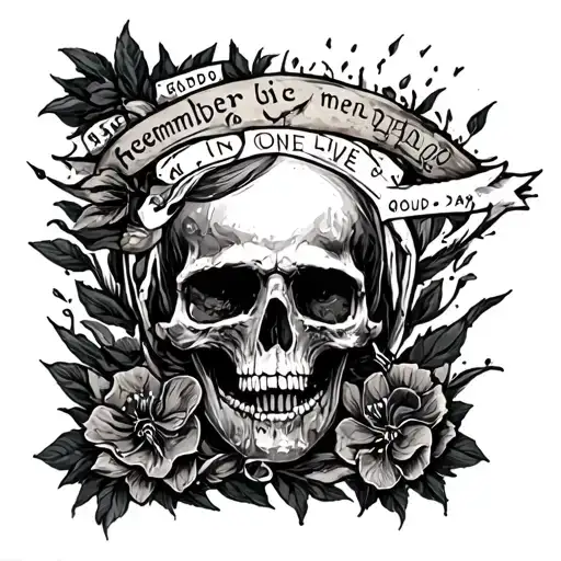 Remember to die remember to live in Qoud one day tattoo design idea