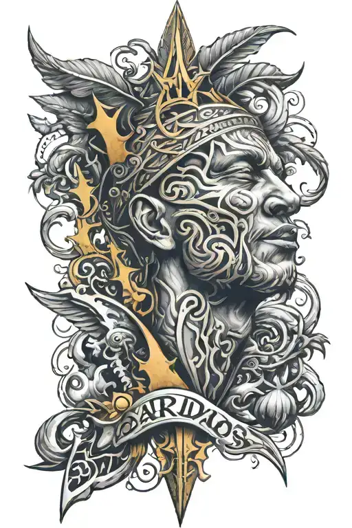 Barbados Trident tattoo design idea