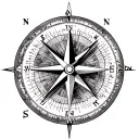 true north compass tattoo design idea