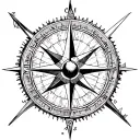 true north compass tattoo design idea