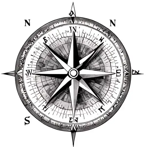 true north compass tattoo design idea