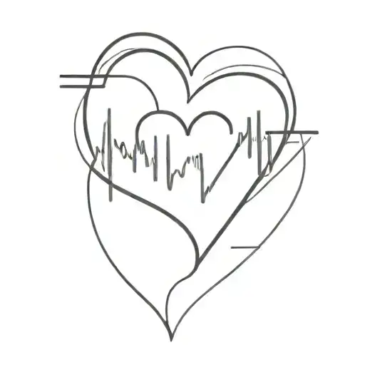 A minimalist tattoo of a heart rate monitor line that transforms into a musical wave tattoo design idea