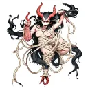 Thick Shibari demon tattoo design idea