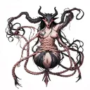 Thick Shibari demon tattoo design idea