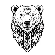 simple polar bear in the woods tattoo design idea