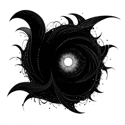 design of interscecting lines some thick and some thin all black no color art piece wild and crazy.  tattoo design idea