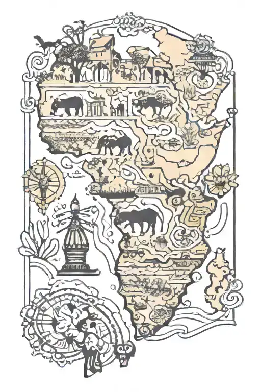 Africa map tattoo design idea