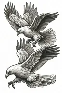2 doves flying eagle tattoo design idea