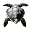sea turtle with 3 shadows getting smaller as go down tattoo design idea