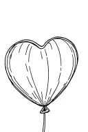 a heart-shaped balloon in line art, very aesthetic and minimalist fine line with a string and in the string it tattoo design idea
