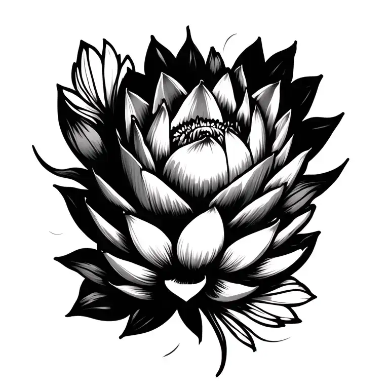 simple lotus flowers mandala tattoo design idea
