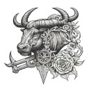 Taurus and Libra  tattoo design idea