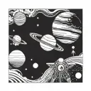 space and solar system tattoo design idea