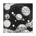 space and solar system tattoo design idea