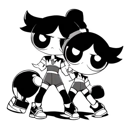powerpuff girls as a man tattoo design idea