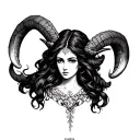 woman aries wife love strength tarot tattoo design idea