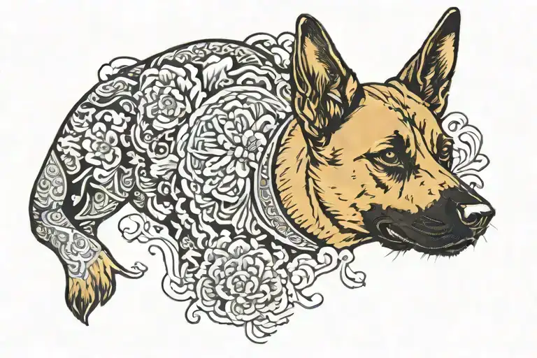 Belgian Malinois tattoo design idea