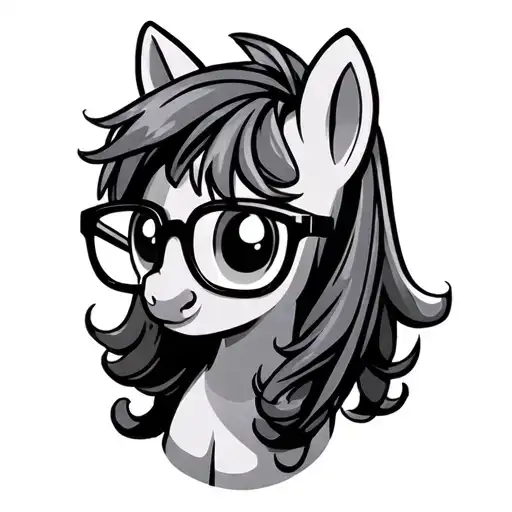 my little pony horse cartoon with glasses tattoo design idea