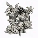 Goku go kanji symbols tattoo design idea