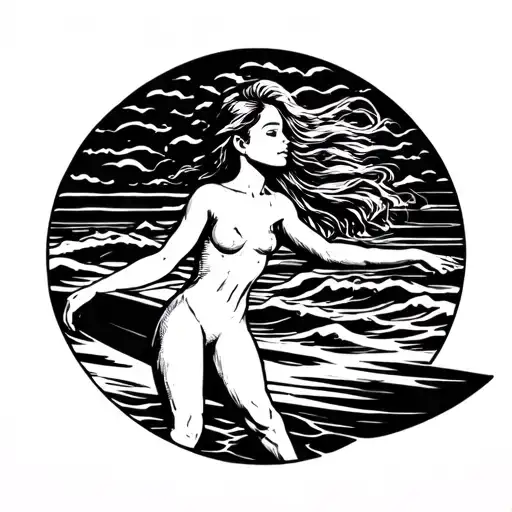 the beach boys surfer girl minimalist  tattoo design idea