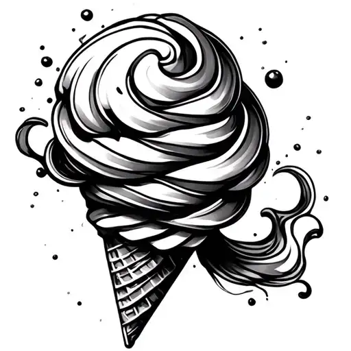 ice cream swirl tattoo design idea