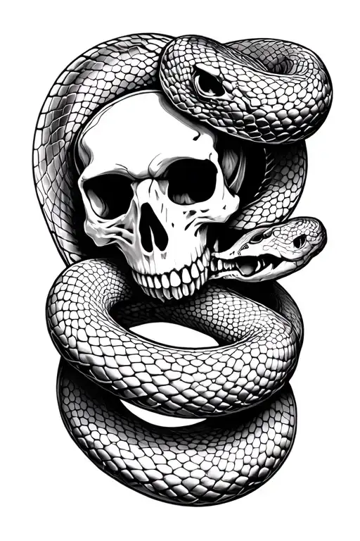 Skeleton Snake tattoo design tattoo design idea