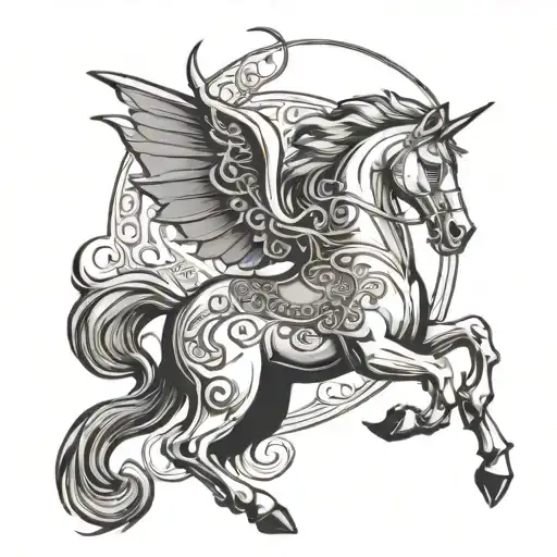 irish celtic fire horse rearing horse tattoo design idea
