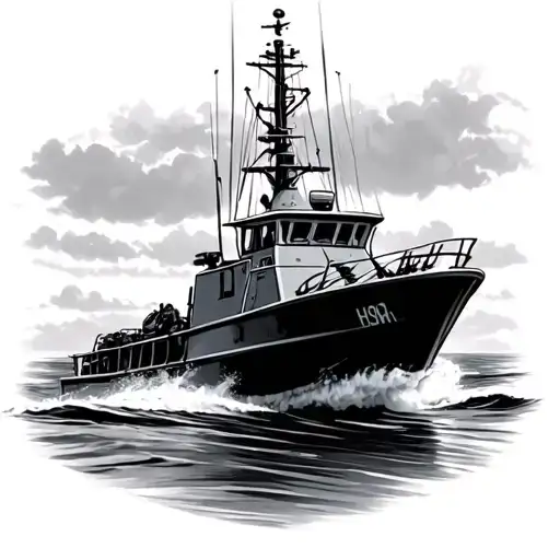 navy patrol boat boarding tattoo design idea