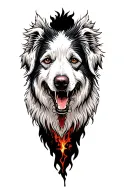 white Tatra Sheepdog, mountain tattoo design idea