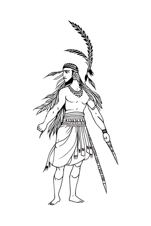 Indian warrior tattoo design idea