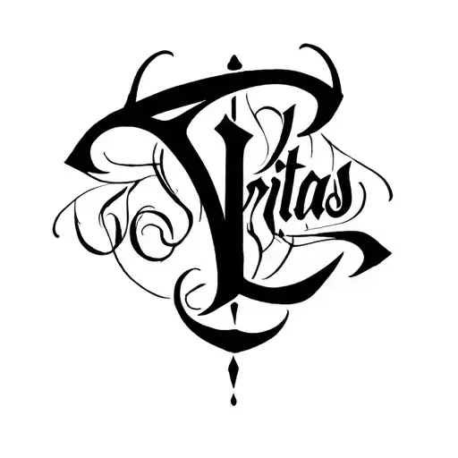 "Veritas" lettering tattoo design idea
