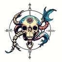 cancer, libra, pisces sign mixed tattoo design idea