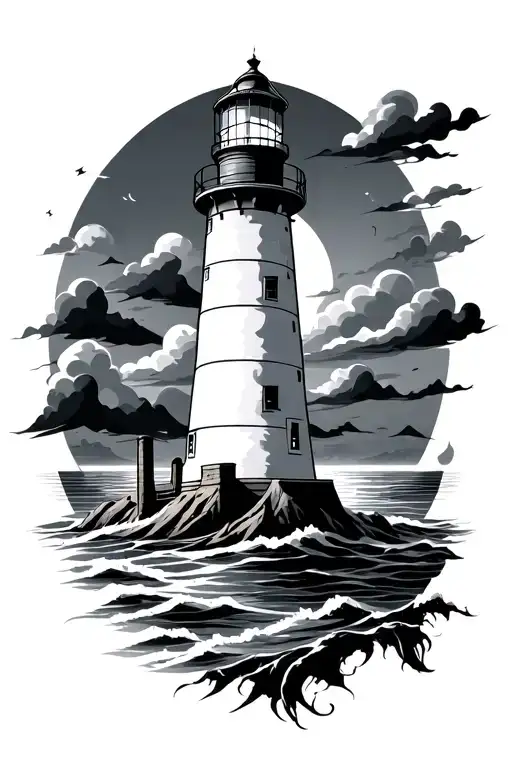 Lighthouse tattoo design idea