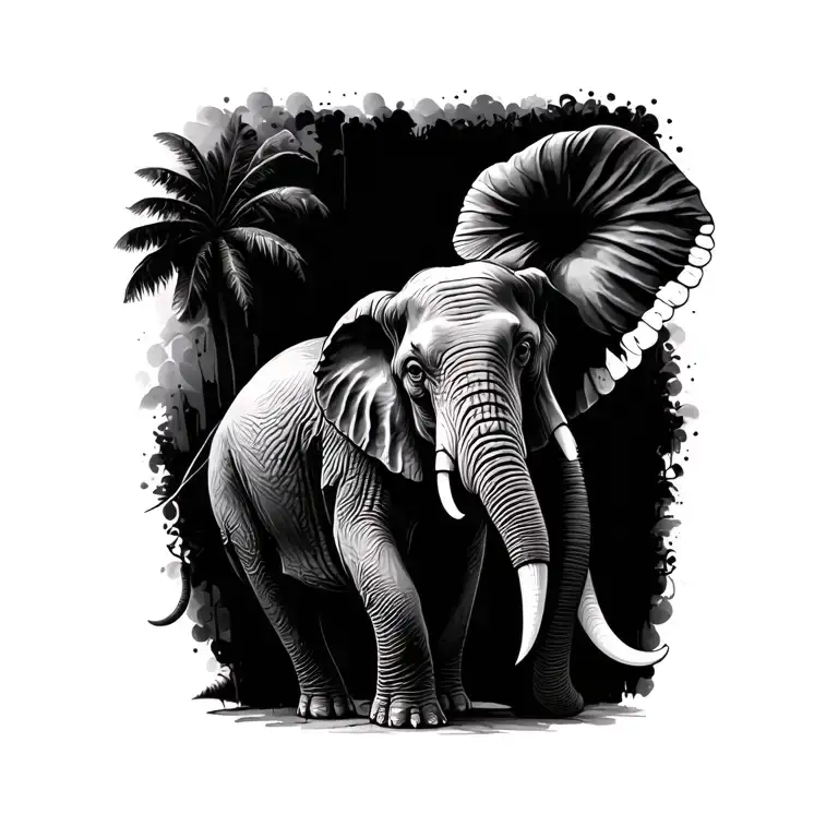 Elephant tattoo design idea