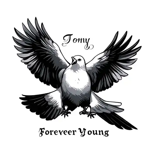 forever young Tony Badaoui sept 24 1973-July 3 1992 with doves tattoo design idea