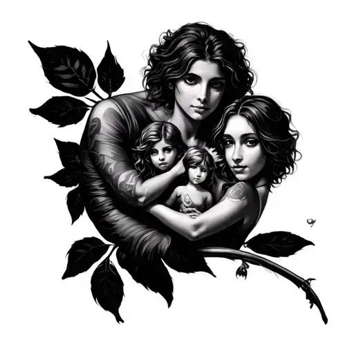 Family Names Ted, Arianna, Dannielle, Alex Grey's iconic tattoo design idea