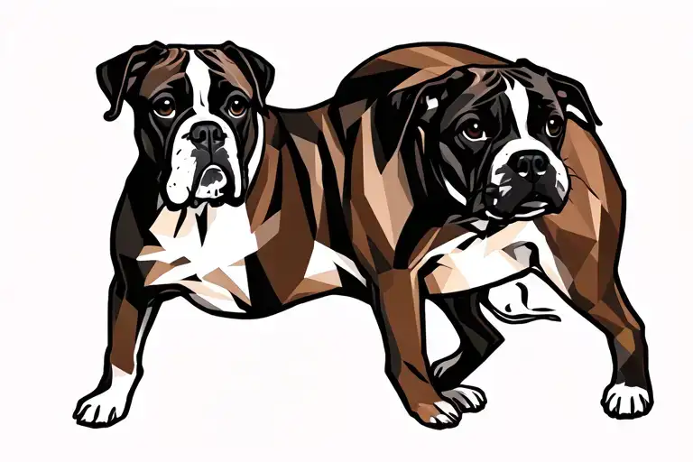 boxer dog breed tattoo design idea