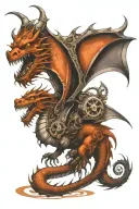 dragon and steampunk inspired tattoo tattoo design idea