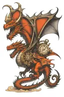 dragon and steampunk inspired tattoo tattoo design idea