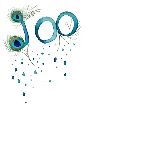 "Jo" peacock feathers falling tattoo design idea