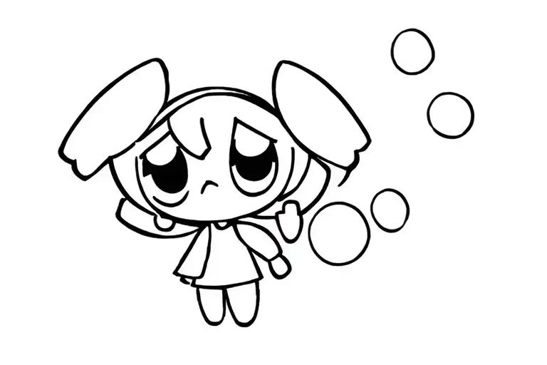 bubbles from powerpuff girls tattoo design idea