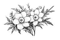 daffodil carnation delphinium mum tattoo design idea