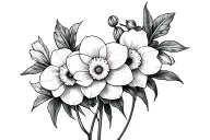 daffodil carnation delphinium mum tattoo design idea