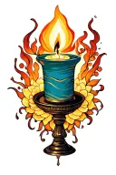 candle burning tattoo design idea