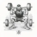 barbell squat tattoo design idea
