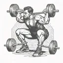 barbell squat tattoo design idea