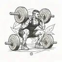 barbell squat tattoo design idea