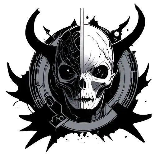 cyber sigilism tattoo design idea