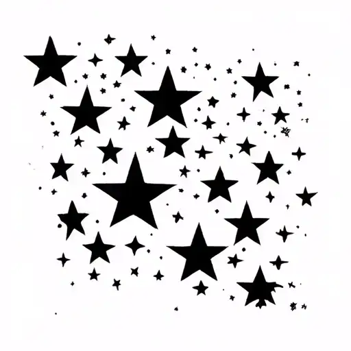 stars scattered tattoo design idea